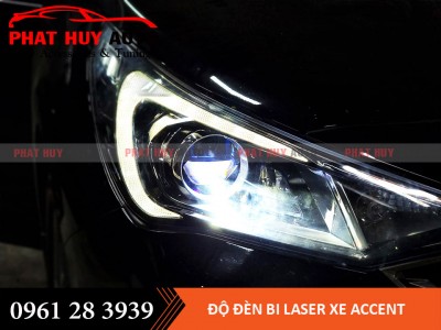 Độ đèn bi Laser Megalodon xe Hyundai Accent