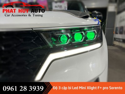 Độ 3 cặp bi Led Mini Xlight F+ pro Kia Sorento