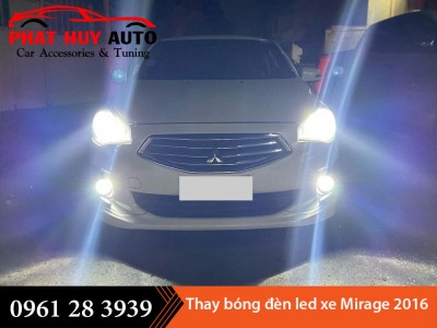 Thay đèn led cho xe Mitsubishi Mirage 2016